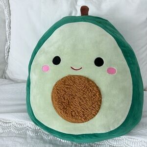 Squishmallows 16 Inch Plush Austin Avocado Pink Cheeks Fuzzy Pit Green 16”